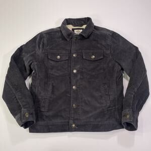 Marine Layer Boise Corduroy Trucker Jacket Mens Small Brown Sherpa Lined Button